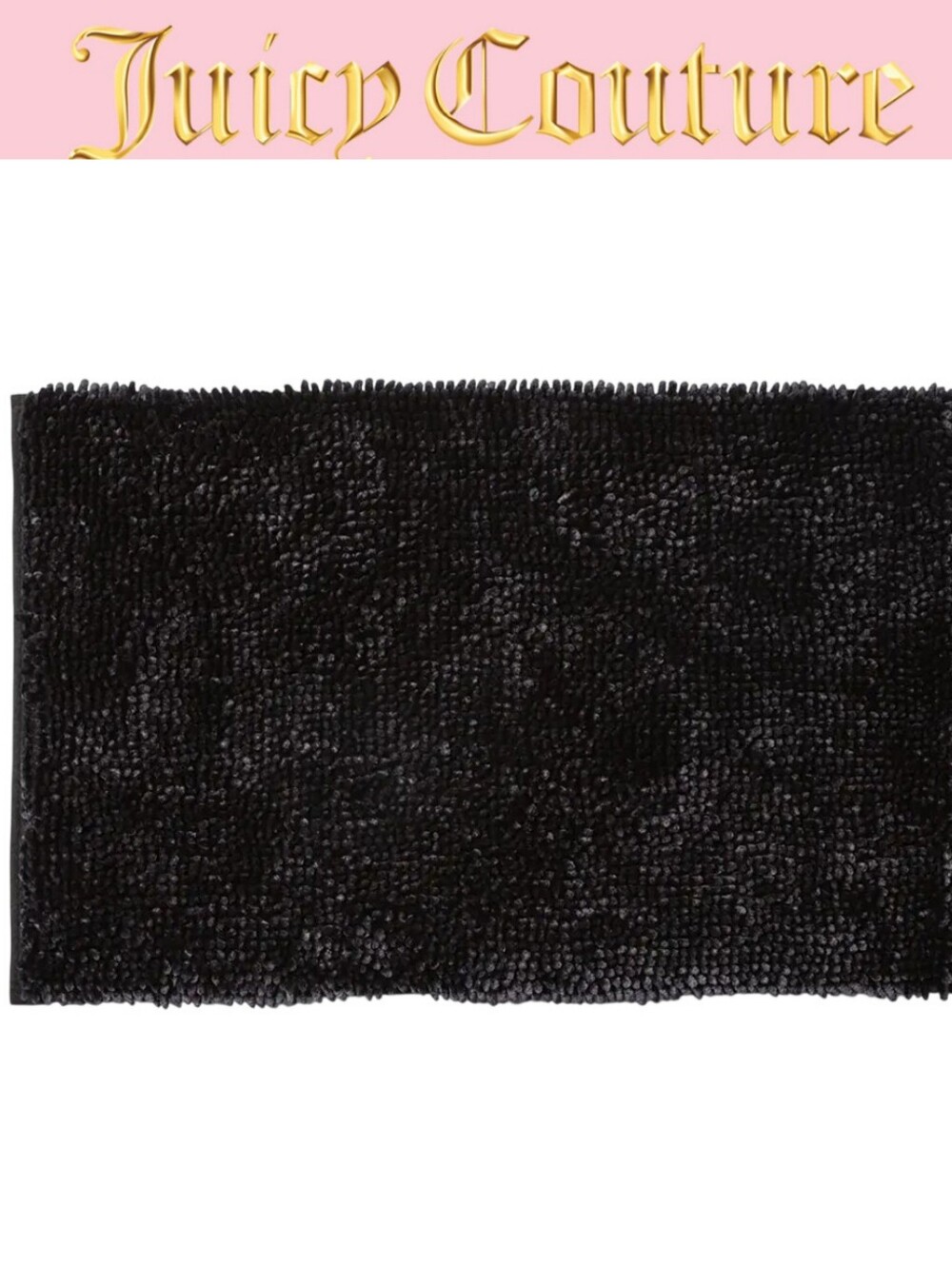 Juicy Couture Home Luxury Chenille Bath Rug- Black- Lg
